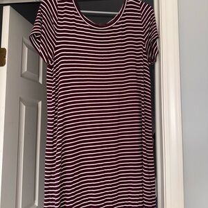Hollister Red and White Striped Dress